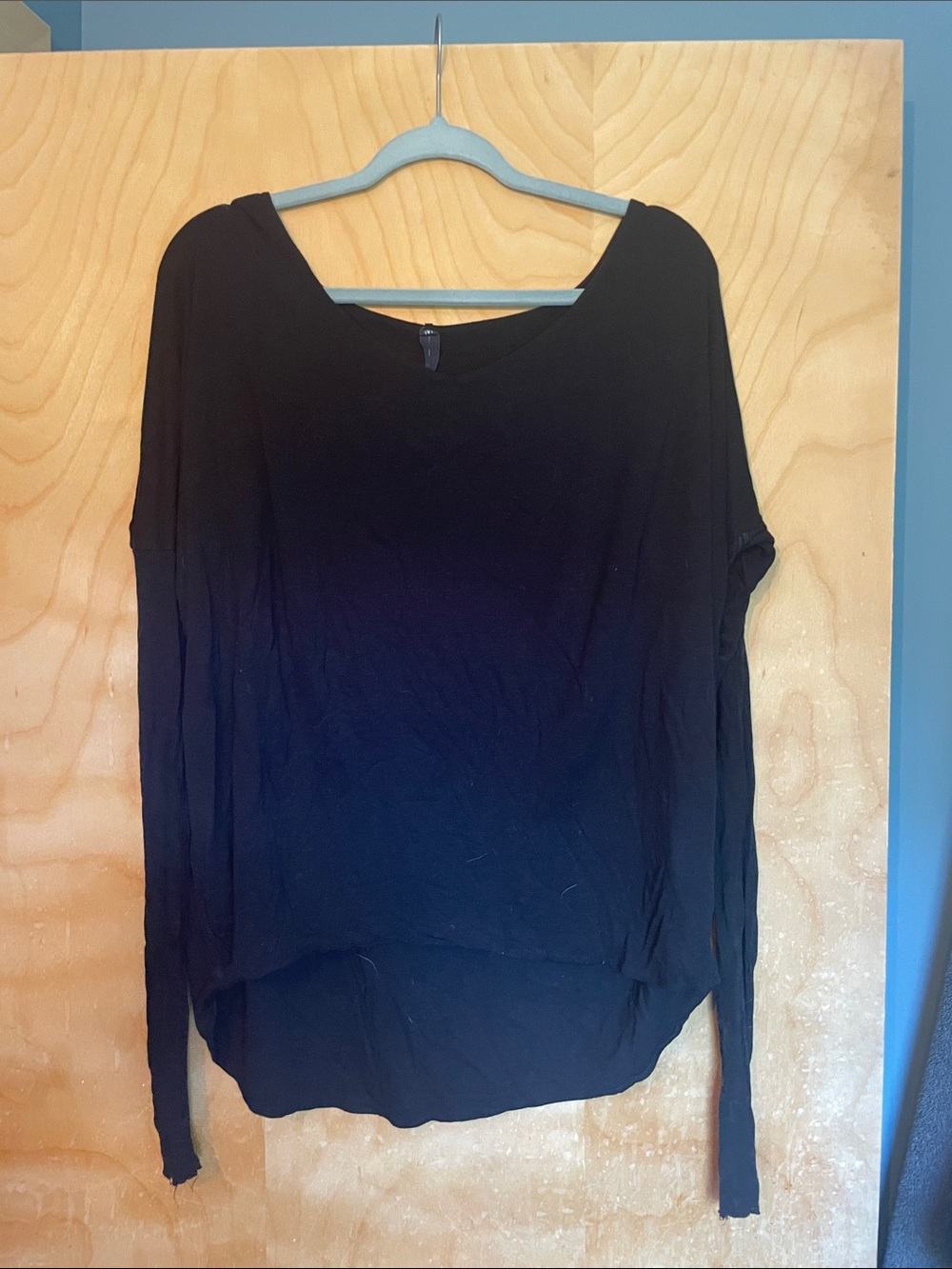 Relaxed Black Long-Sleeve Women's Top